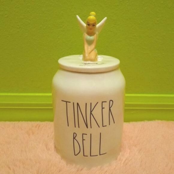 Rae Dunn Disney Tinkerbell Ceramic Cookie Jar - Picture 1 of 5